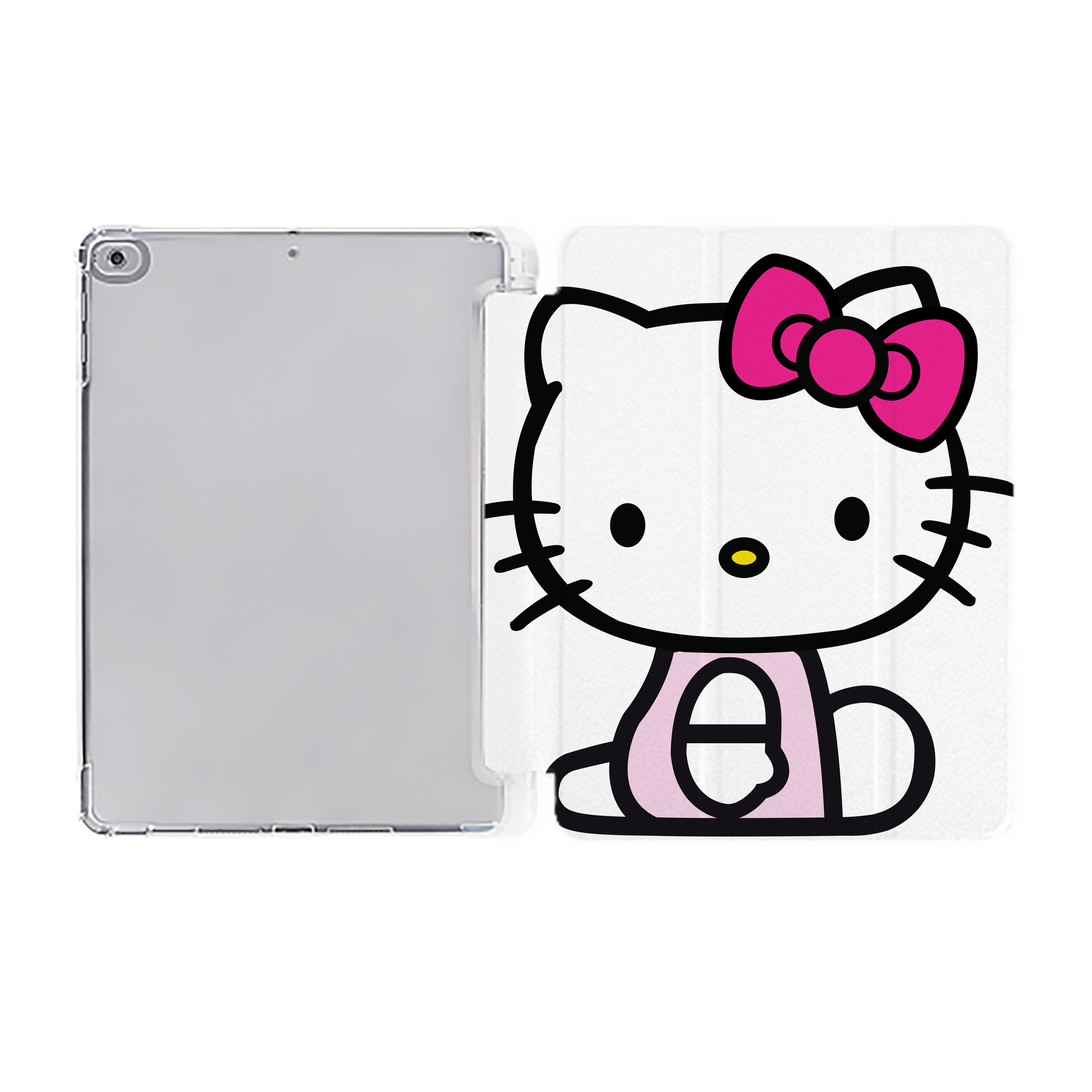 （画像用） Hello Kitty ハローキティ IPad ケース ペン収納付き 三つ折りスタンド PUレザー×シリコン 対応機種9.5/10.5/10.9インチ
